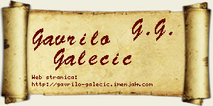 Gavrilo Galečić vizit kartica